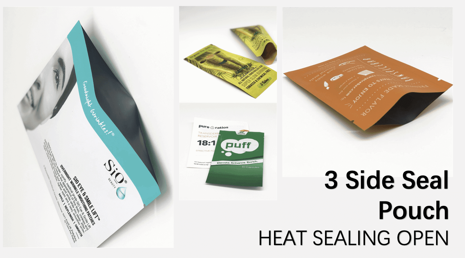 3 side seal pouch heat sealing open