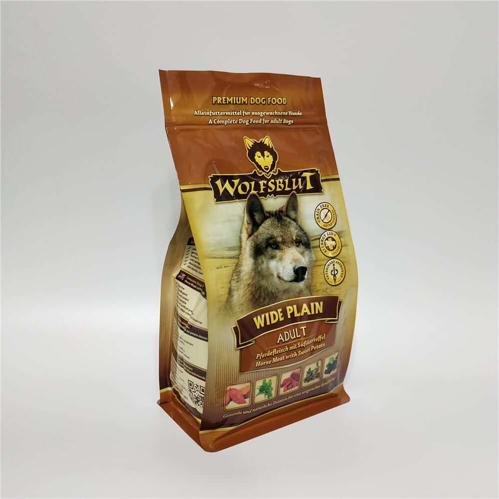 block bottom bags custom printed for pet food