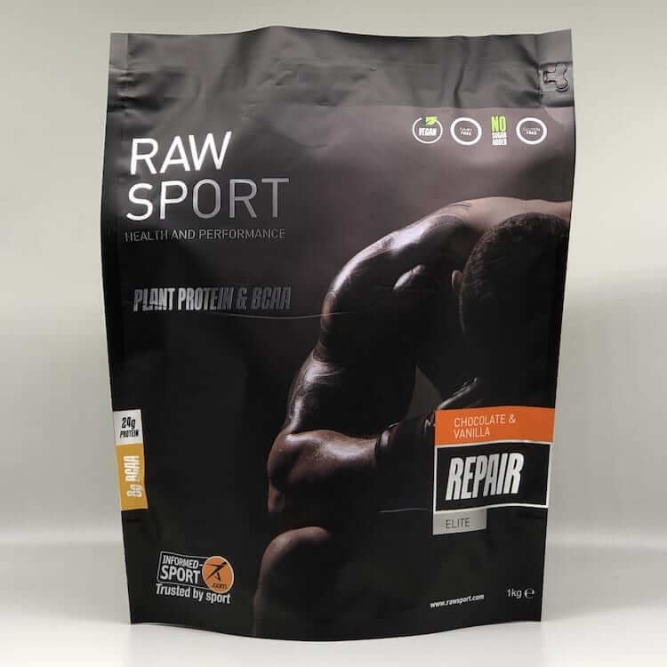 printed stand up pouch for whey protein powder in plastic material