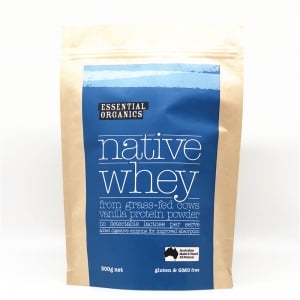 printed stand up pouch in kraft paper for whey protein powder